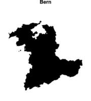 Bern canton blank outline map vector