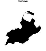 Geneve canton blank outline map vector