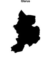 Glarus canton blank outline map vector