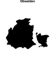 Obwalden canton blank outline map vector