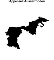 Appenzell Ausserrhoden canton blank outline map vector