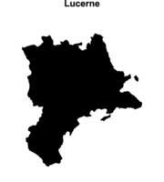 Lucerne canton blank outline map vector