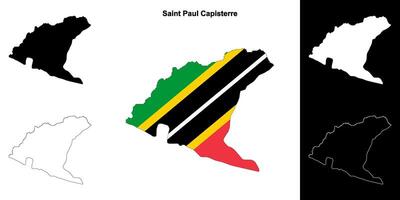 Saint Paul Capisterre parish outline map set vector