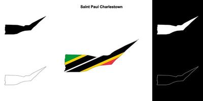 Saint Paul Charlestown parish outline map set vector