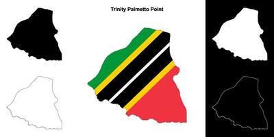 Trinity Palmetto Point parish outline map set vector