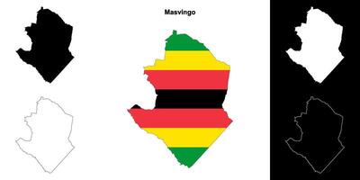 Masvingo province outline map set vector