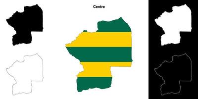 Centre region, Togo outline map set vector