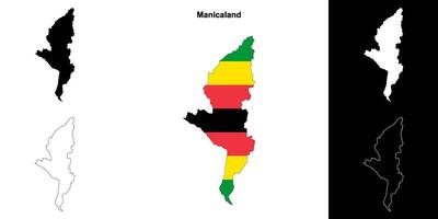 Manicaland province outline map set vector