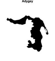 Adygey blank outline map vector