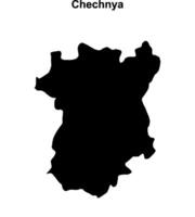Chechnya blank outline map vector