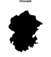 Chuvash blank outline map vector