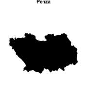 Penza blank outline map vector