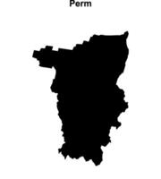 Perm blank outline map vector