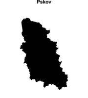 Pskov blank outline map vector