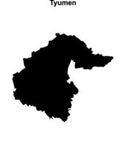 Tyumen blank outline map vector