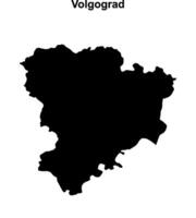 Volgograd blank outline map vector