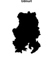 Udmurt blank outline map vector