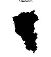 Kemerovo blank outline map vector