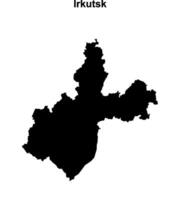 Irkutsk blank outline map vector