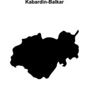 Kabardin-Balkar blank outline map vector