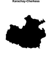 Karachay-Cherkess blank outline map vector