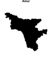 Amur blank outline map vector