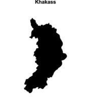Khakass blank outline map vector