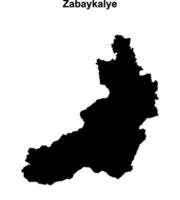 Zabaykalye blank outline map vector