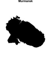 Murmansk blank outline map vector