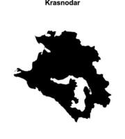 Krasnodar blank outline map vector