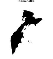 Kamchatka blank outline map vector