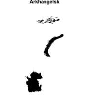 Arkhangelsk blank outline map vector