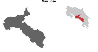 San Jose province outline map set set vector