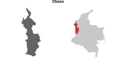 Choco department blank outline map set vector