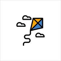 A kite flying in the sky with clouds vector