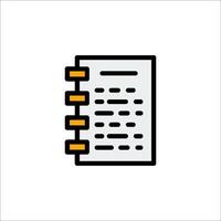 A notebook icon with a pen and paper vector