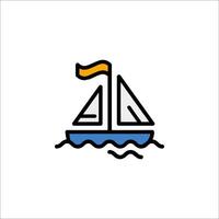 A sailboat with a flag on it vector
