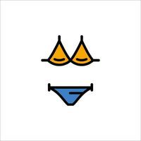 A bikini with a smiley face on it vector