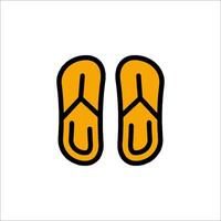 A pair of flip flops on a white background vector