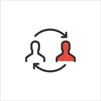 A simple icon of two people in a circle vector