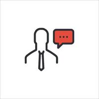 A man with a speech bubble icon vector