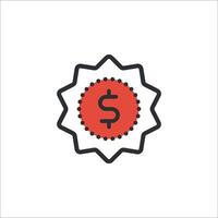 A dollar sign icon on a white background vector