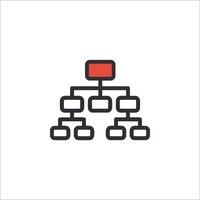 An icon of a tree with a red square in the middle vector