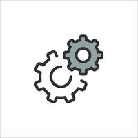 A gear icon on a white background vector