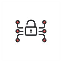 A lock icon with red dots on it vector