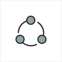 A circle with three circles inside it vector