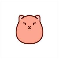 A cute little hamster face on a white background vector