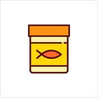 A jar of jelly with a fish on it vector