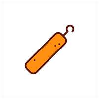 A sausage on a hook icon vector