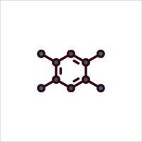 A molecule symbol with a blue dot in the center vector